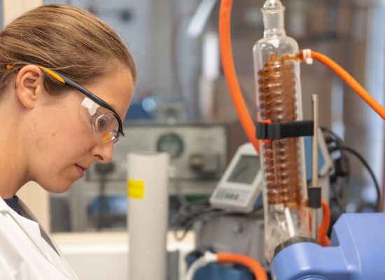 woman in a lab.